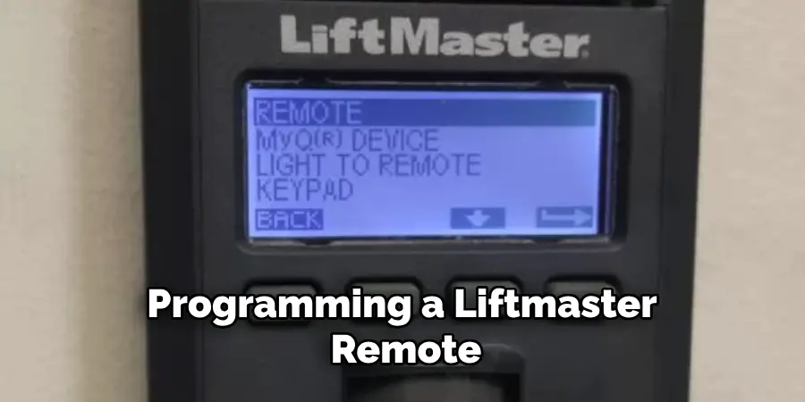 Programming a Liftmaster remote