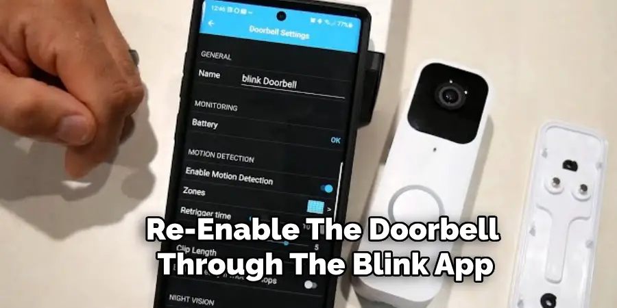 Re-enable the Doorbell Through the Blink App