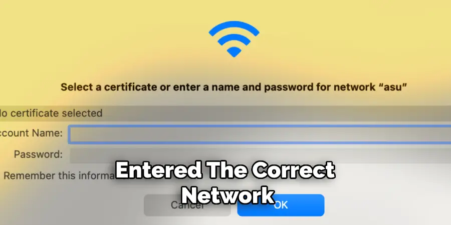 Entered the Correct Network