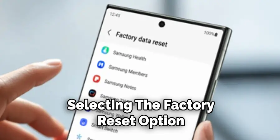 Selecting the Factory Reset Option