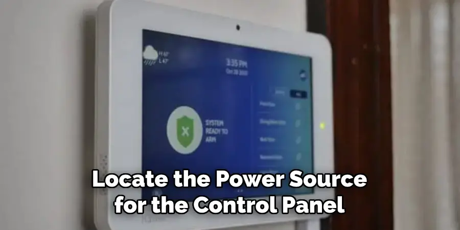 Locate the Power Source for the Control Panel