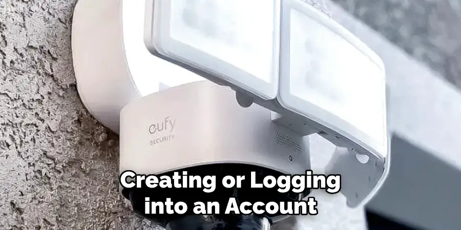 Creating or Logging into an Account