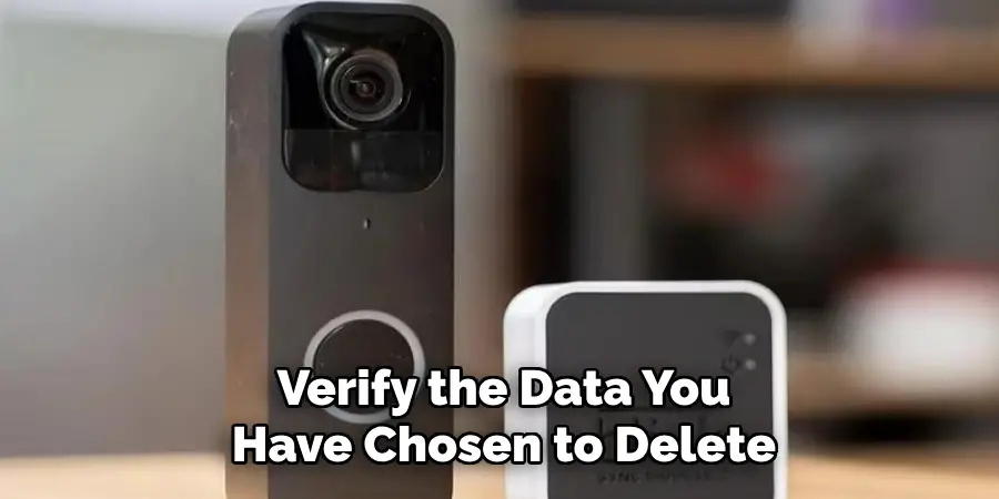 Verify the Data You Have Chosen to Delete