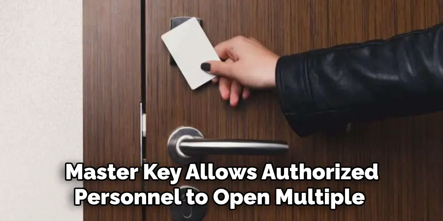  Master Key Allows Authorized
Personnel to Open Multiple