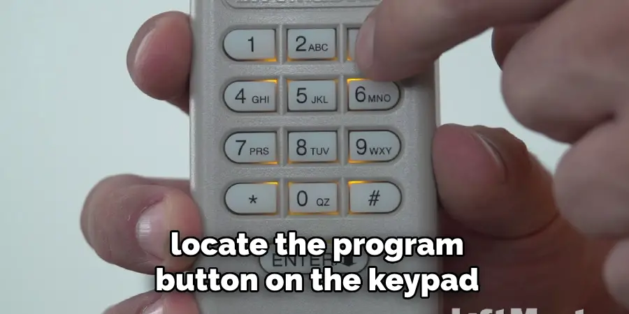 locate the program button on the keypad